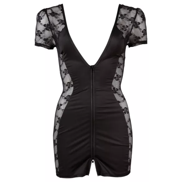 Cottelli - babydoll spets med rosett - svart - XL