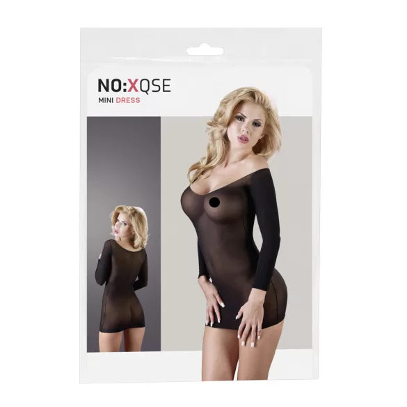 NO:XQSE - långärmad catsuit - transparent - svart S-L