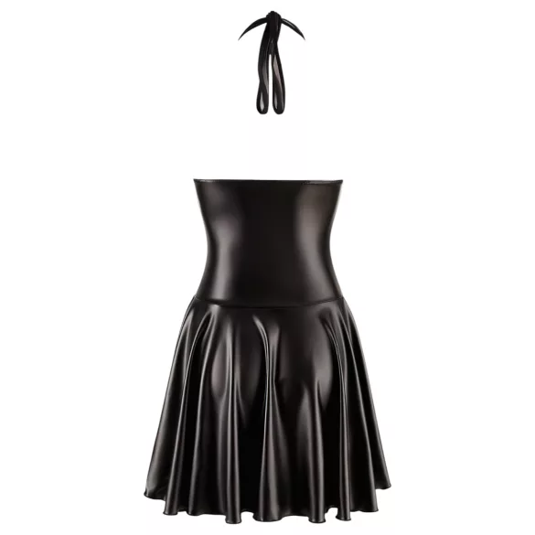 Noir - klänning med volanger - transparent byst - halterneck - svart