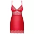 Obsessive - babydoll med spets och trosa - röd - 2XL