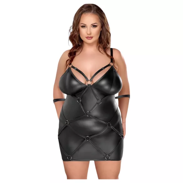 Cottelli Plus Size - klänning med handbojor - svart