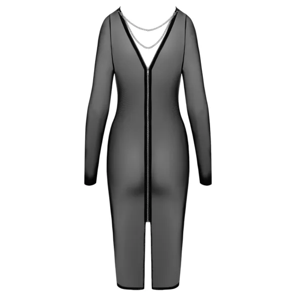 Cottelli Party - genomskinlig klänning med dragkedja - svart - L