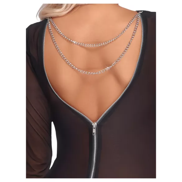 Cottelli Party - genomskinlig klänning med dragkedja - svart - L