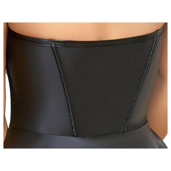 Cottelli - glansig miniklänning med plisserad kjol - svart - L