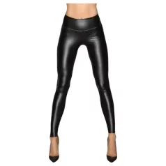 Noir - leggings dam - glansig lång - svart