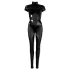 Cottelli - kortärmad glansig catsuit - svart - S