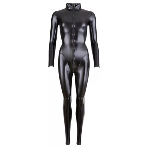 Cottelli - långärmad catsuit - glänsande - svart