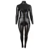 Cottelli Plus Size - catsuit med långa ärmar - glansig svart