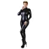 Cottelli Plus Size - catsuit med långa ärmar - glansig svart - 4XL