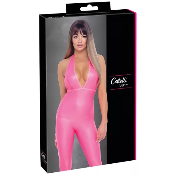 Cottelli Party - Overall med djup rygg (rosa) - L