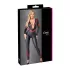 Cottelli - catsuit med dragkedja - läderlook - svart - L