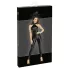 Noir - wetlook catsuit med dragkedja - svart