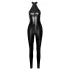 Noir - wetlook catsuit med dragkedja - svart