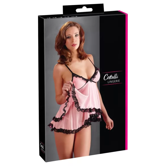 Cottelli - babydoll - spetsvolang - svart - L