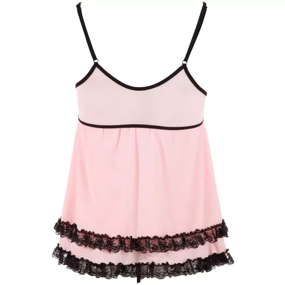 Cottelli - babydoll - spetsvolang - svart - XXL
