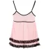 Cottelli - babydoll - spetsvolang - svart - XXL