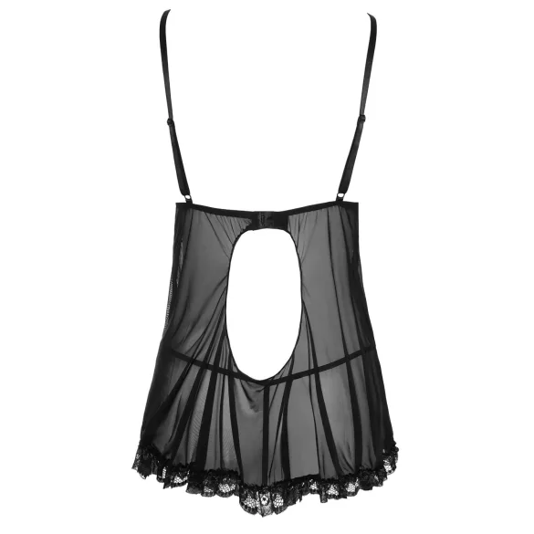 Cottelli - babydoll med volanger - svart - M