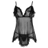 Cottelli - babydoll med volanger - svart - L
