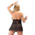 Cottelli Plus Size - spets babydoll (svart) - 3XL