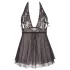 Cottelli Plus Size - babydoll med spets - svart - plus size - 3XL