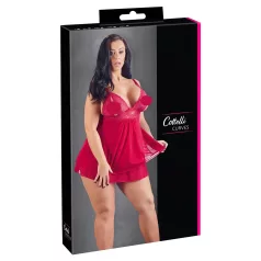   Cottelli Plus Size - babydoll spets röd - plus size undertøy