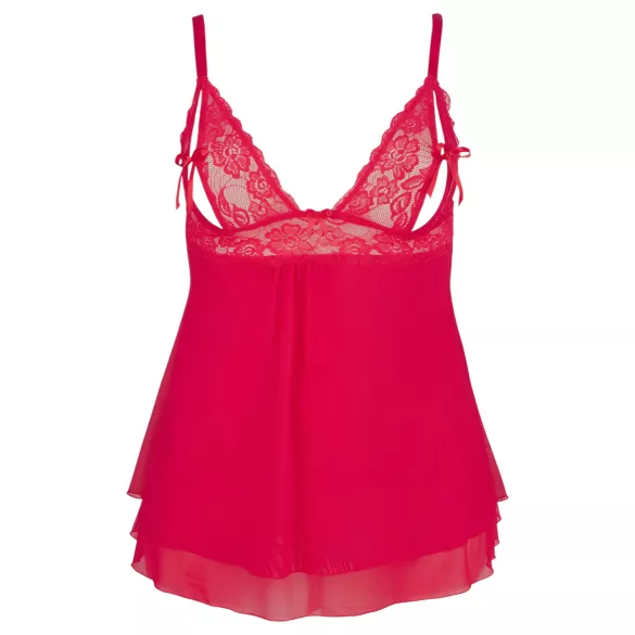 Cottelli Plus Size - babydoll spets röd - plus size undertøy
