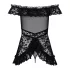 Obsessive - babydoll med volang och stringtrosa - svart