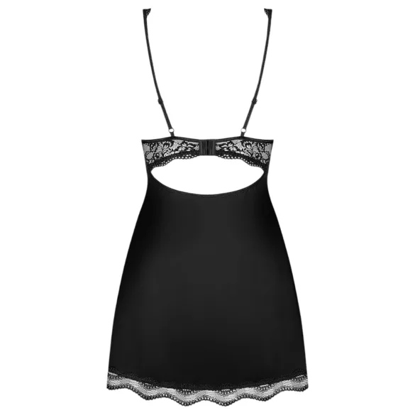 Obsessive Luvae - nattlinne och stringtrosor - blommönster strass - svart