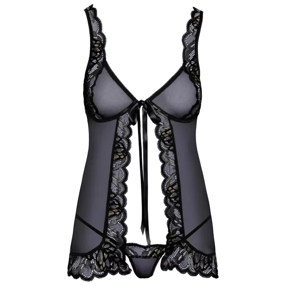 Kyssbar - öppen babydoll (svart)
