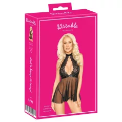 Kissable - babydoll med halterneck - spets - svart