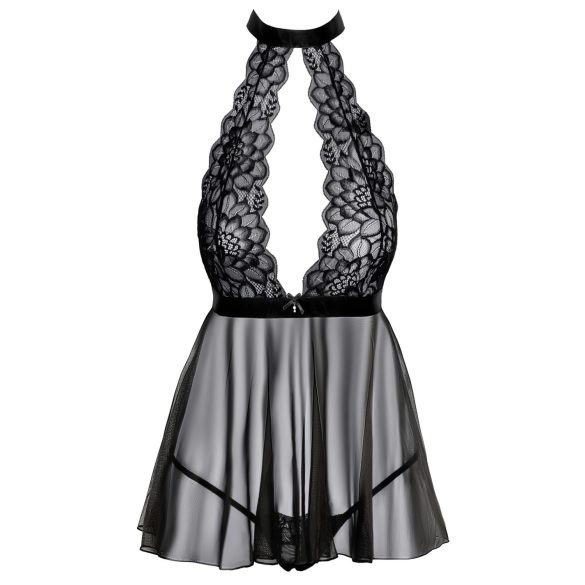 Kissable - babydoll med halterneck - spets - svart
