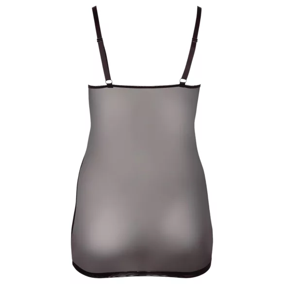 Cottelli Plus Size - transparent spetsnattlinne - svart - 4XL
