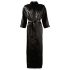 Cottelli - Satin Morgonrock (svart) - 2XL/3XL