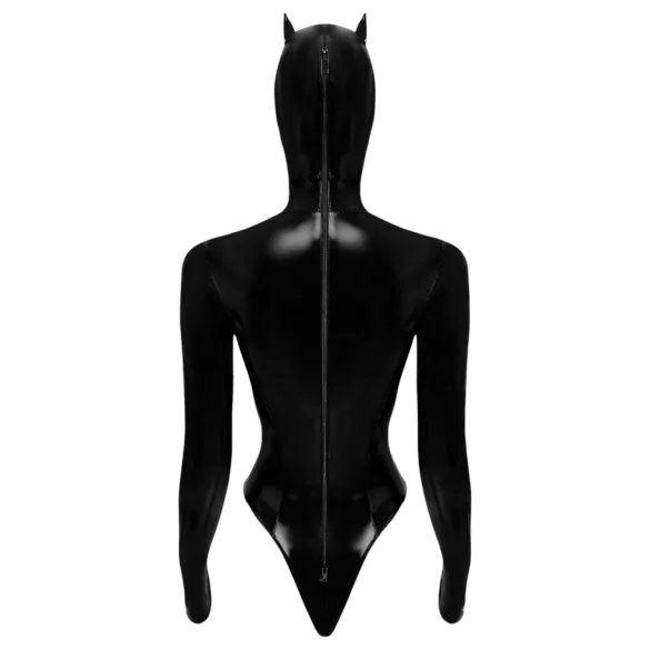 Black Velvets - långärmad body för Batwoman - svart