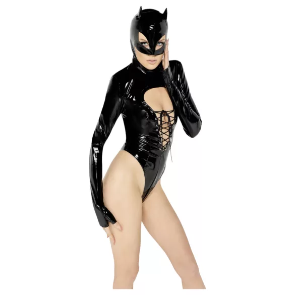 Black Velvets - långärmad body för Batwoman - svart