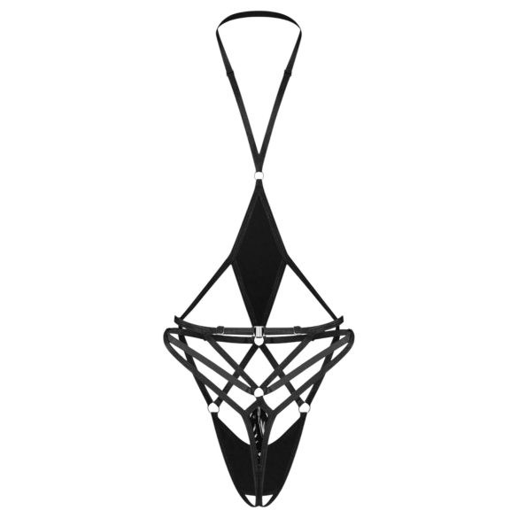 Obsessive - öppen body med band - svart - L/XL