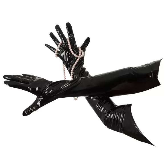 Black Level - lång lackhandske - svart - M