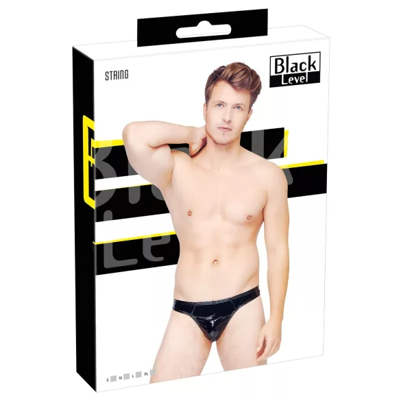 Black Level - herrtanga - klassisk design - lack - svart - L