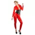 LATEX - damoverall med långa ärmar - röd latex - S