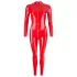 LATEX - damoverall med långa ärmar - röd latex - M