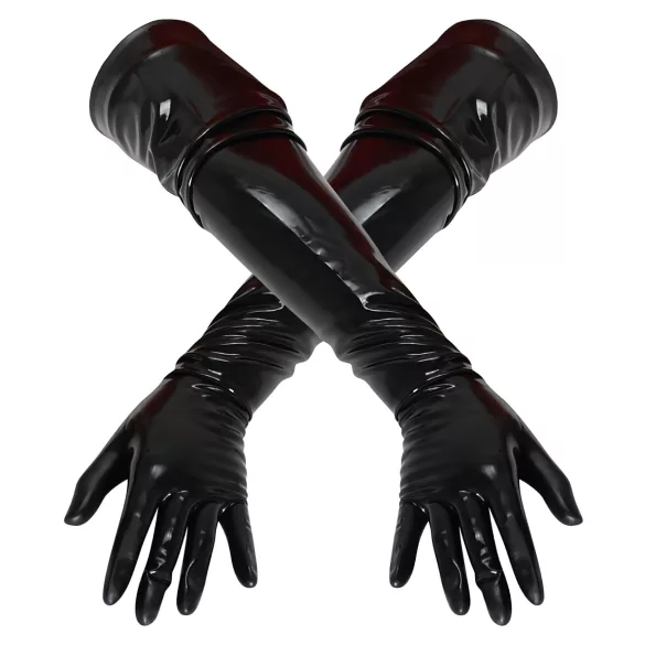 Latex - långa unisexhandskar - svart