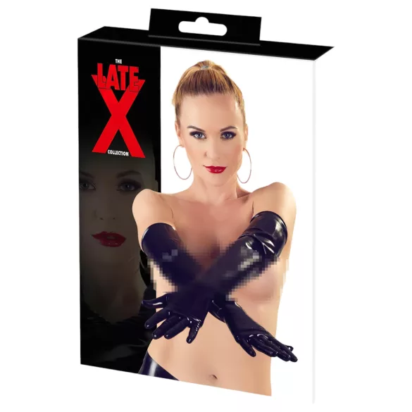 Latex - långa unisexhandskar - svart - L