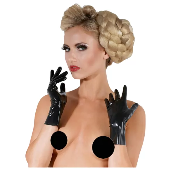 LATEX - korta unisex handskar - svart