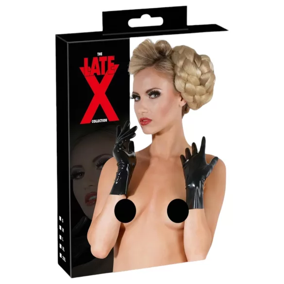 LATEX - korta unisex handskar - svart - L