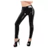 LATEX - leggings med dragkedja - svart latex - M