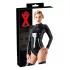 LATEX - damkroppsdräkt - långärmad - svart latex - L