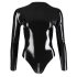 Latex - långärmad dam-body (svart) - L
