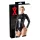 LATEX - damkroppsdräkt - långärmad - svart latex - 2XL