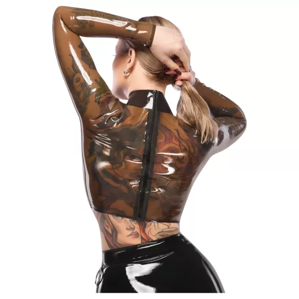 Latex - genomskinlig topp - svart latex