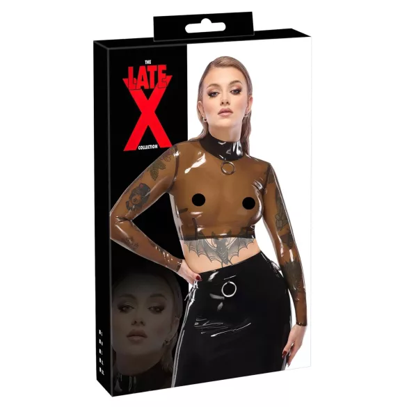 Latex - genomskinlig topp - svart latex